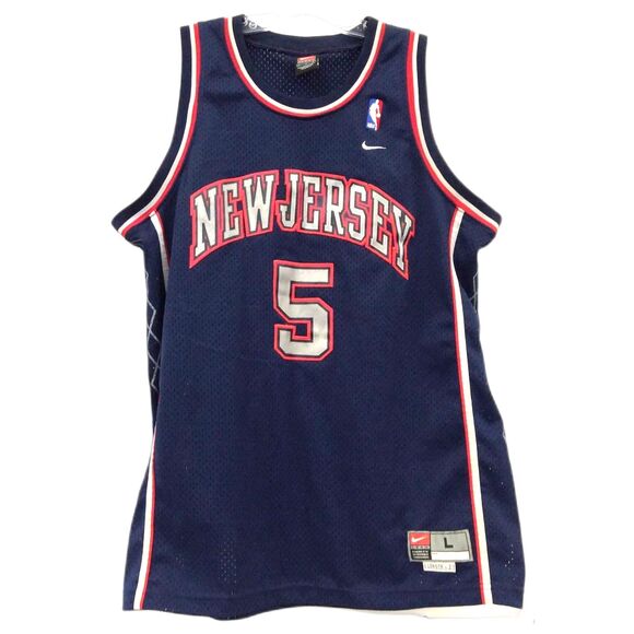 Vintage Nike Jason Kidd New Jersey Nets 5 Swingman Jersey - Sz L - Picture 1 of 5